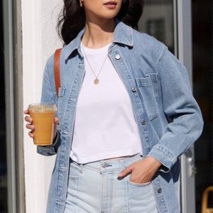 Abercrombie and fitch oversized Jean jacket size xs